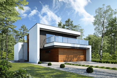 Wizualizacja domu piętrowego Modularny D28