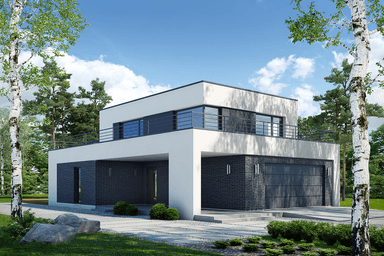 Wizualizacja projektu domu nowoczesnego Optymalny D37