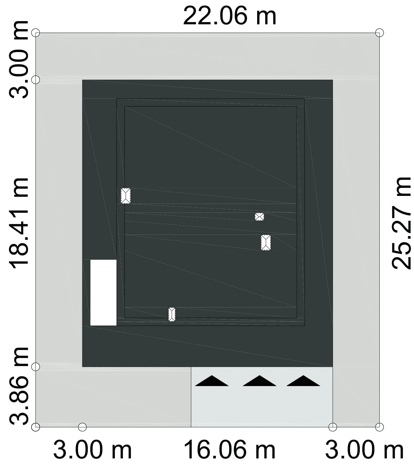Usytuowanie projektu domu na działce Otwarty D42