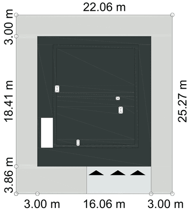 Usytuowanie projektu domu na działce Otwarty D42