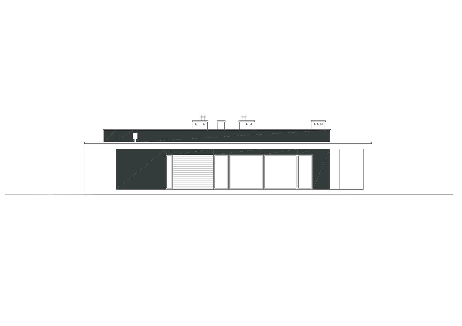 Elewacja lewa projektu domu Otwarty D42 wariant III