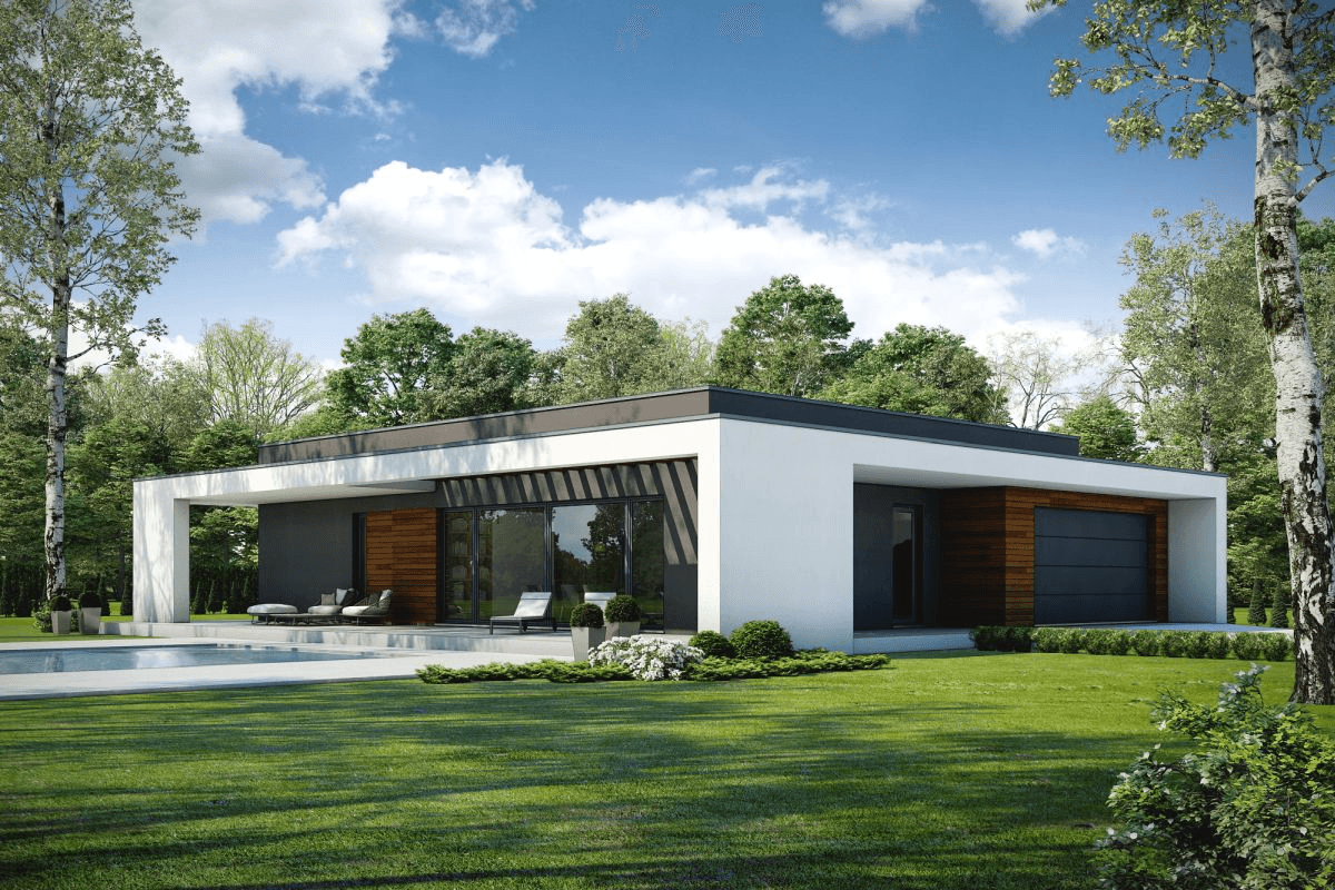 Projekt domu Otwarty D42 wariant III wizualizacja