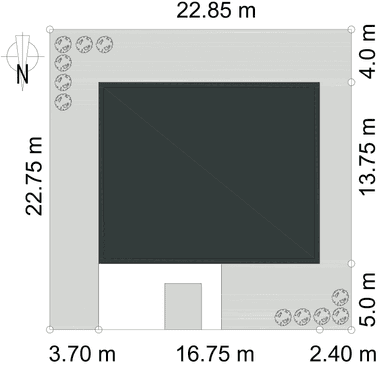 Usytuowanie domu Płaski D11 na działce