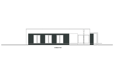 Elewacja tylna projektu domu przejrzysty D27