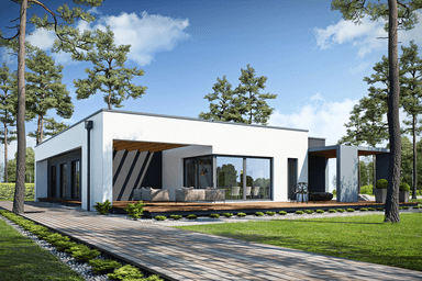Wizualizacja projektu domu PRZEJRZYSTY D27