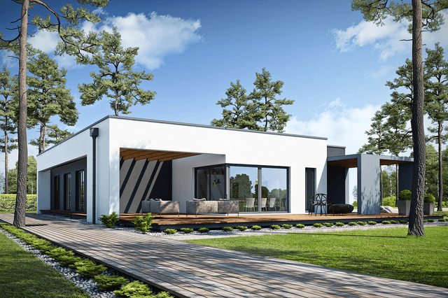 Wizualizacja projektu domu PRZEJRZYSTY D27