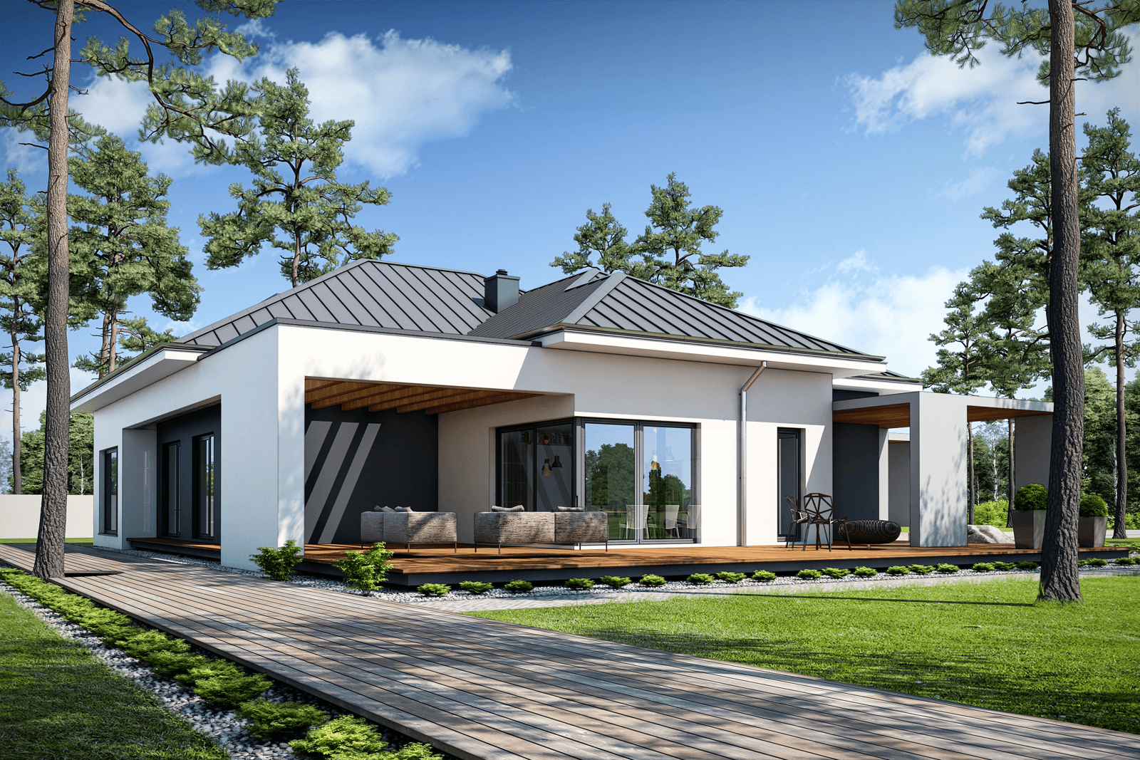 Wizualizacja domu Przejrzysty D27 wariant 1