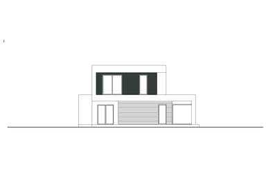 Elewacja tylna w projekcie domu piętrowego Przestronny D40