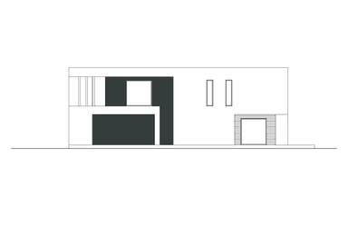 Elewacja prawa projektu domu piętrowego Przestronny D40