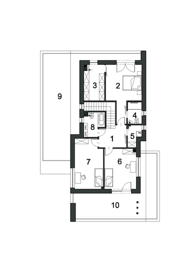 Rzut parteru w projekcie domu Przestronny D40
