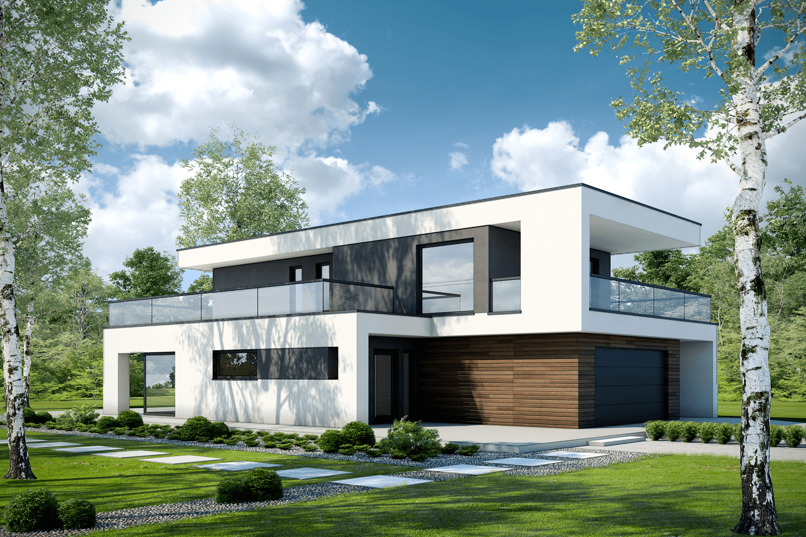 Wizualizacja projektu domu PRZESTRONNY D40