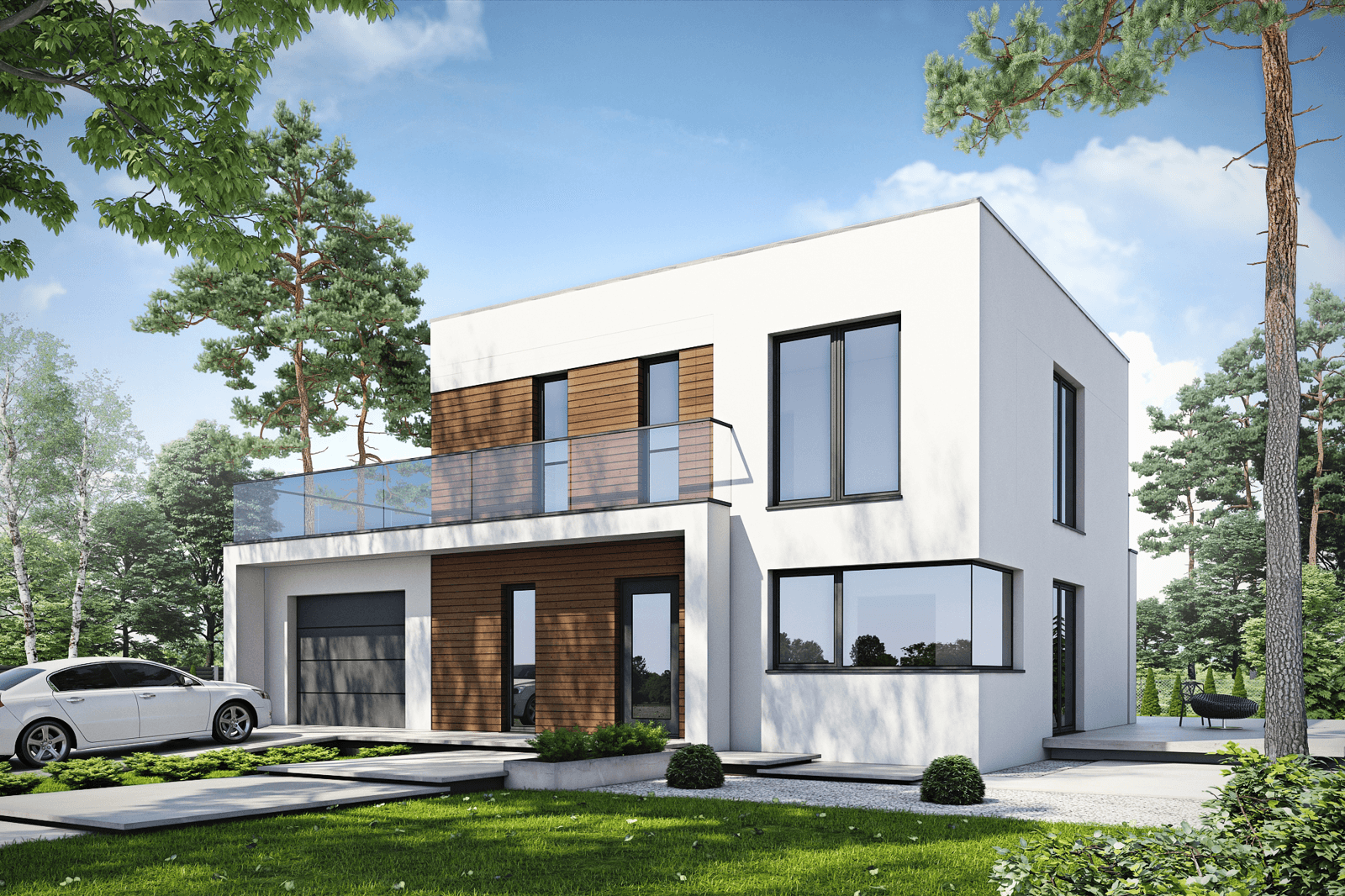 Wizualizacja projektu domu Przytulny D25 widok od frontu