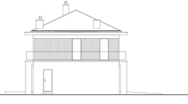 Elewacja lewa projektu domu Przytulny 25 wariant I