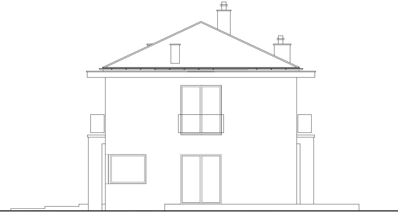 Wizualizacja prawa w projekcie domu Przytulny 25 wariant I