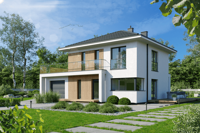 Wizualizacja domu piętrowego PRZYTULNY 25 WARIANT I