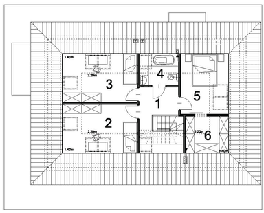 Rzut poddasza w projekcie domu Stylowy D47