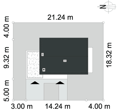 Usytuowanie domu Uroczy D44 na działce