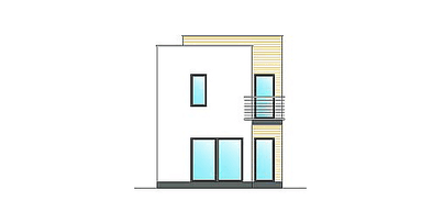 Elewacja tylna projektu domu Wąski D9