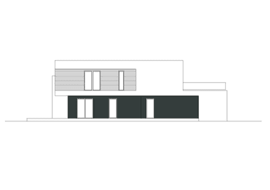 Elewacja lewa projektu domu piętrowego Współczesny D31