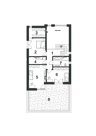 Rzut piętra w projekcie domu Współczesny D31