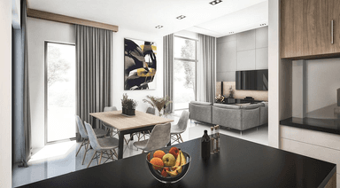 Jadalnia w projekcie domu piętrowym Współczeny D31