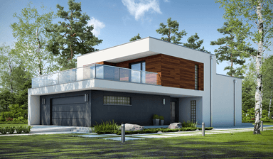 Wizualizacja domu piętrowego Współczesny D31