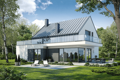 Piękny dom z poddaszem Wyjątkowy D41 piękna przeszklenia