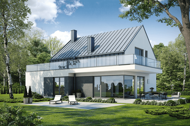 Piękny dom z poddaszem Wyjątkowy D41 piękna przeszklenia