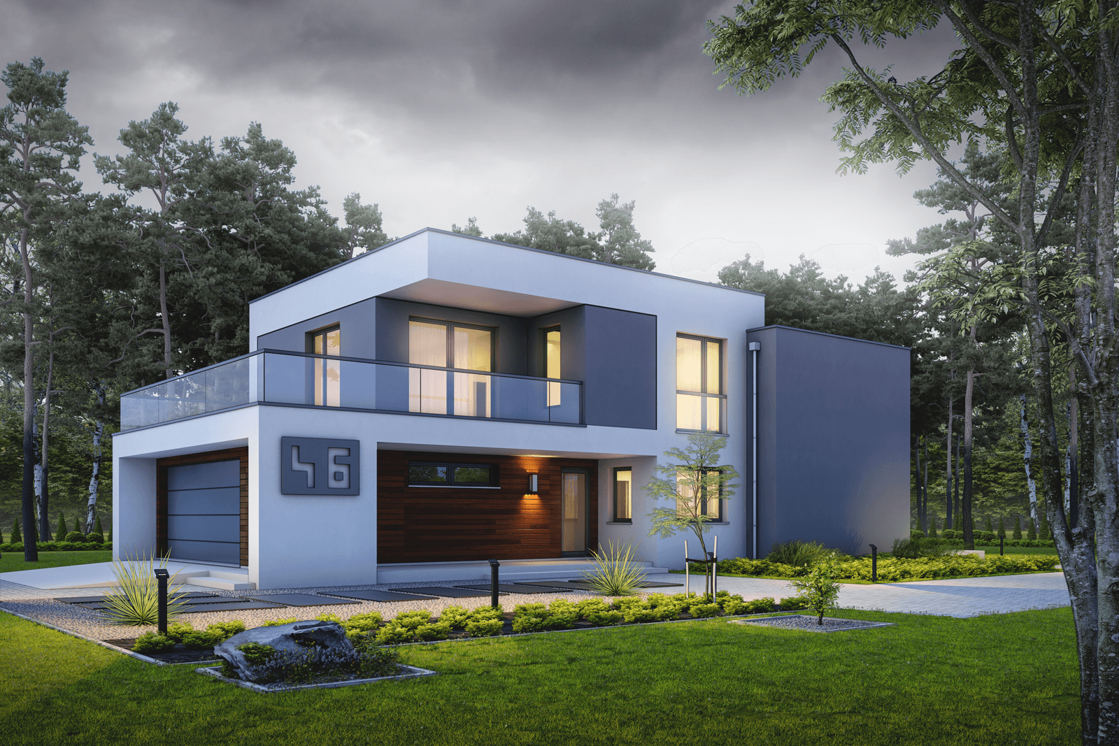 Wizualizacja projektu domu Wyrazisty D46