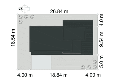 Usytuowanie domu Zorganizowany D14 na działce