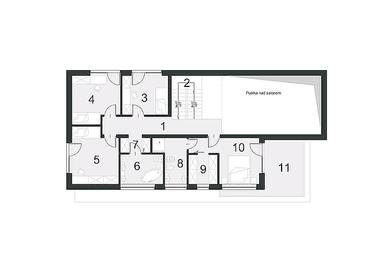 Rzut piętra w projekcie domu Zorganizowany D14