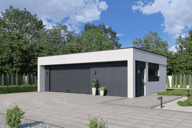 Wizualizacja projektu garażu dwustanowiskowego BK-1