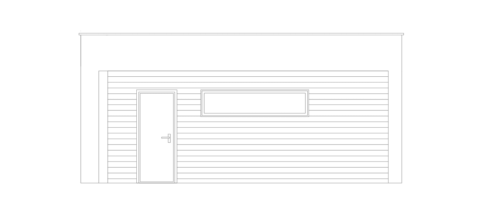 Elewacja prawa w projekcie garażu BK-2