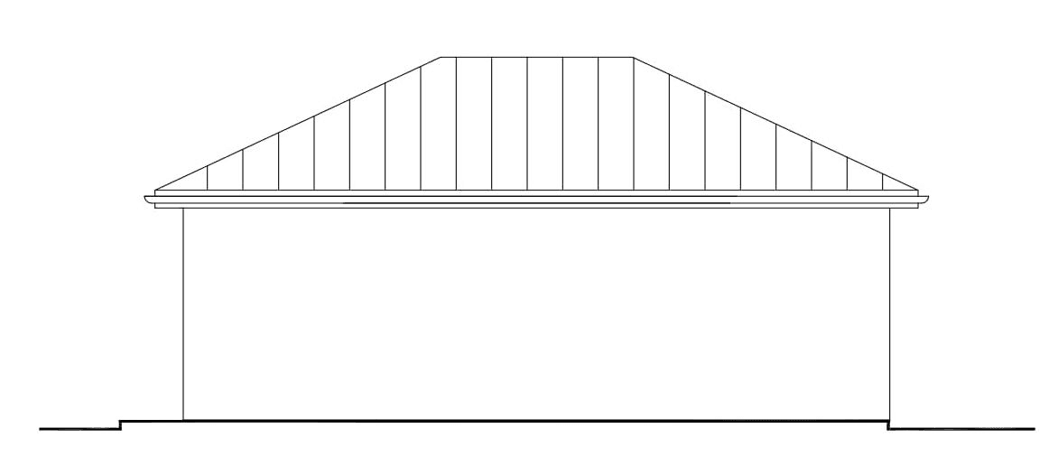 Elewacja tylna w projekcie garażu BK-3