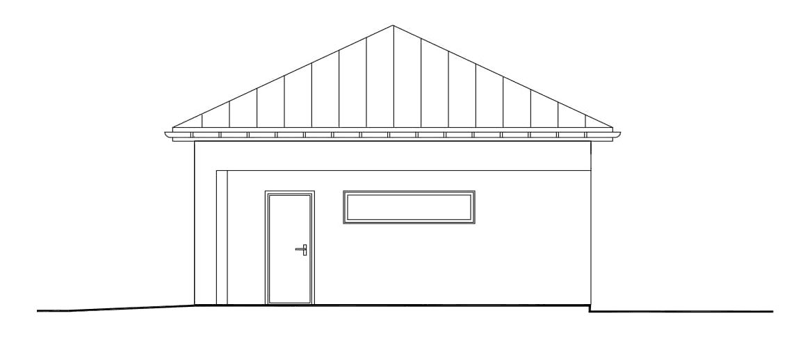 Elewacja prawa w projekcie garażu BK-3