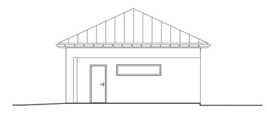 Elewacja prawa w projekcie garażu BK-3