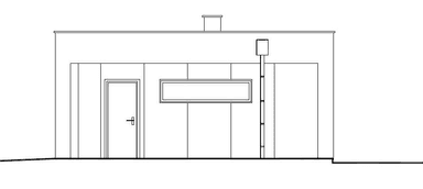 Elewacja prawa projektu garażu BK-8