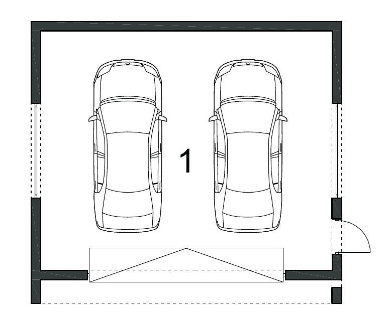 Rzut w projekcie garażu BK-8