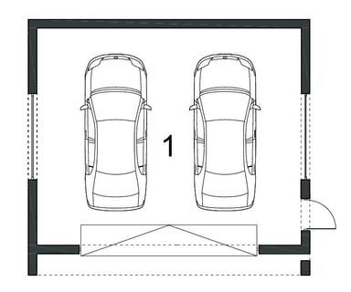 Rzut w projekcie garażu BK-8