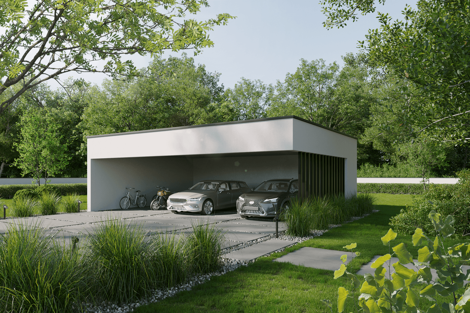 Wizualizacja wiaty garażowej BK-9