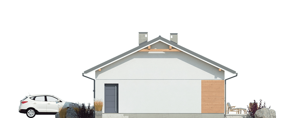 elewacja lewa domu jednorodzinnego Basicus I