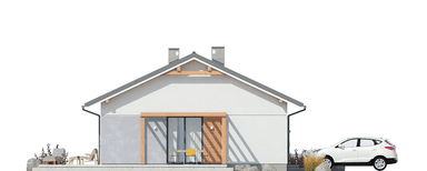 elewacja prawa domu jednorodzinnego Basicus I