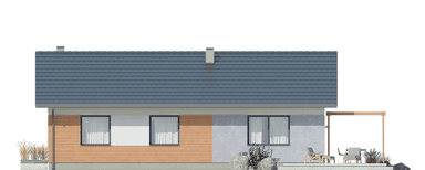 elewacja tylna domu jednorodzinnego Basicus I