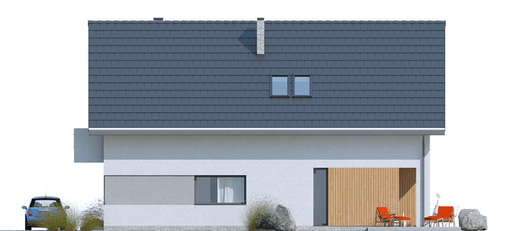 elewacja tylna domu jednorodzinnego Caprinus I
