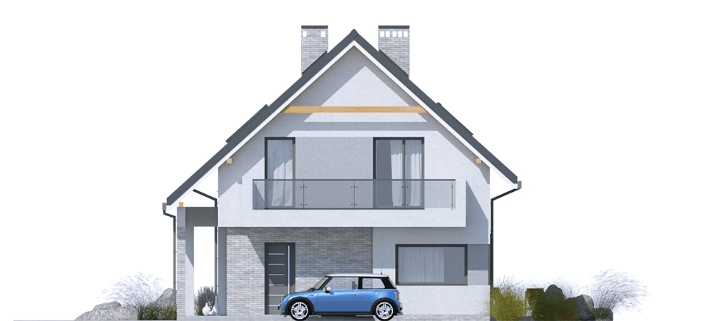 elewacja lewa domu jednorodzinnego Caprinus I