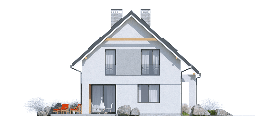 elewacja prawa domu jednorodzinnego Caprinus I