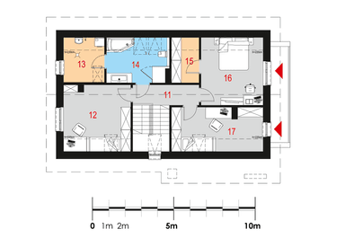 rzut poddasza domu jednorodzinnego Caprinus I