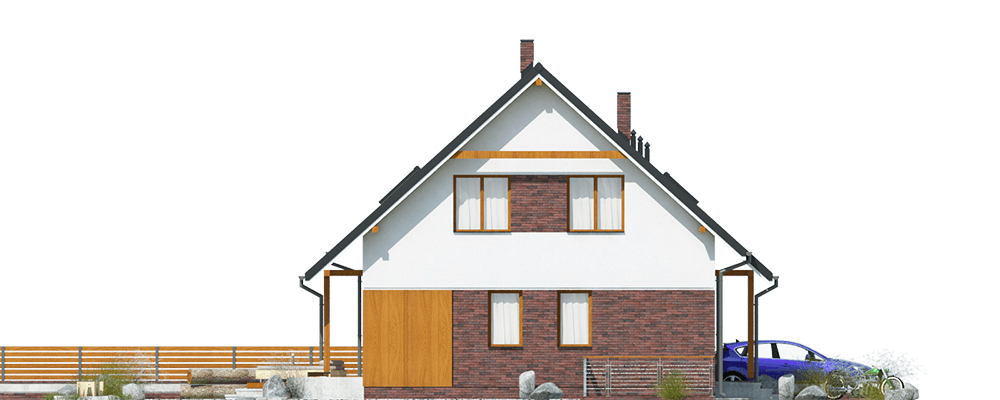 elewacja prawa domu jednorodzinnego Duplicatus II PG1