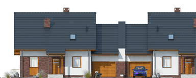 elewacja frontowa domu jednorodzinnego Duplicatus II PG1