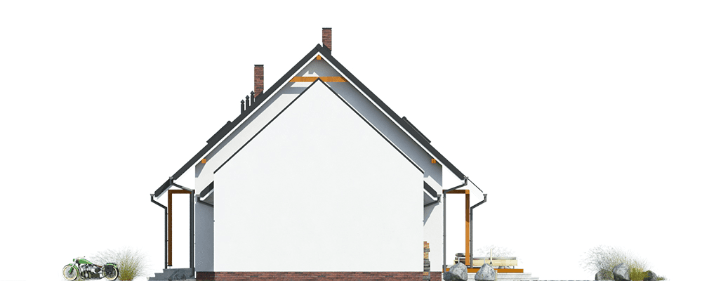 elewacja lewa domu jednorodzinnego Duplicatus II PG1